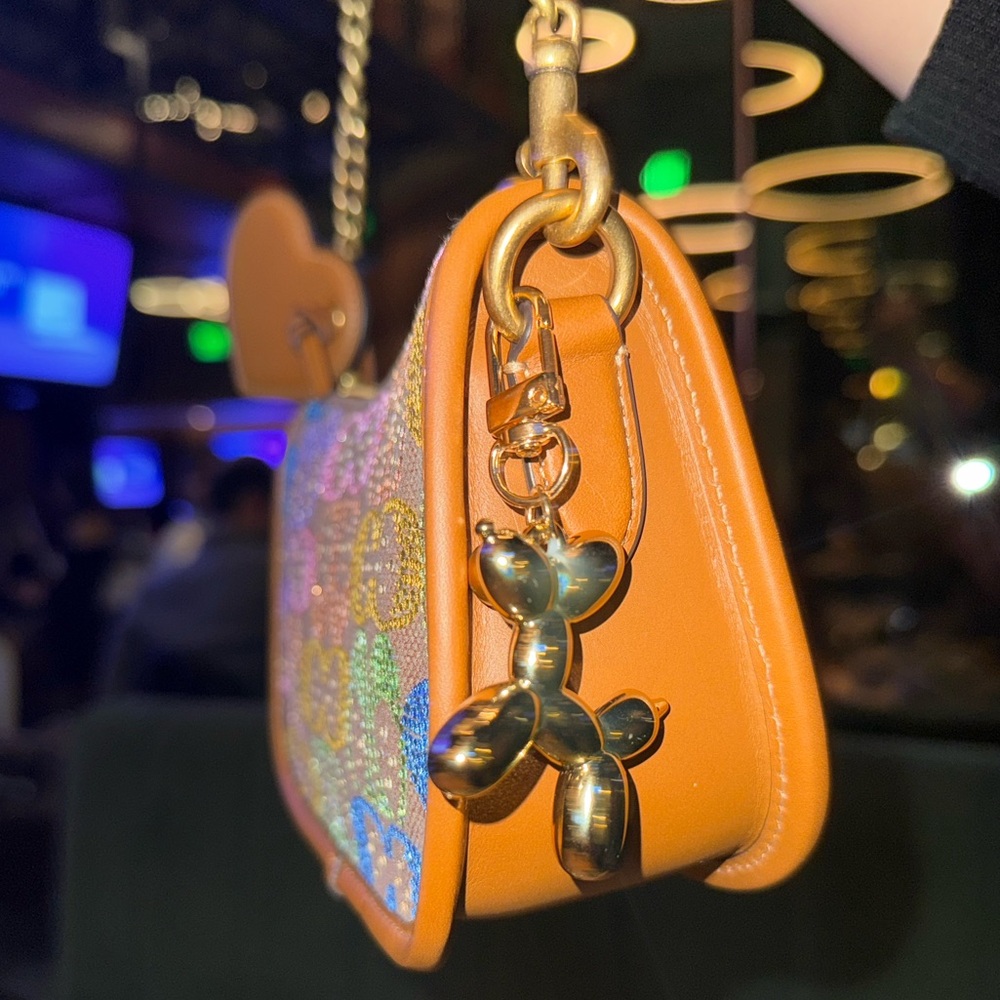 Lightweight Balloon Dog Keychain Tag/Bag Charm (pink and black remains) - Picture 2 of 4